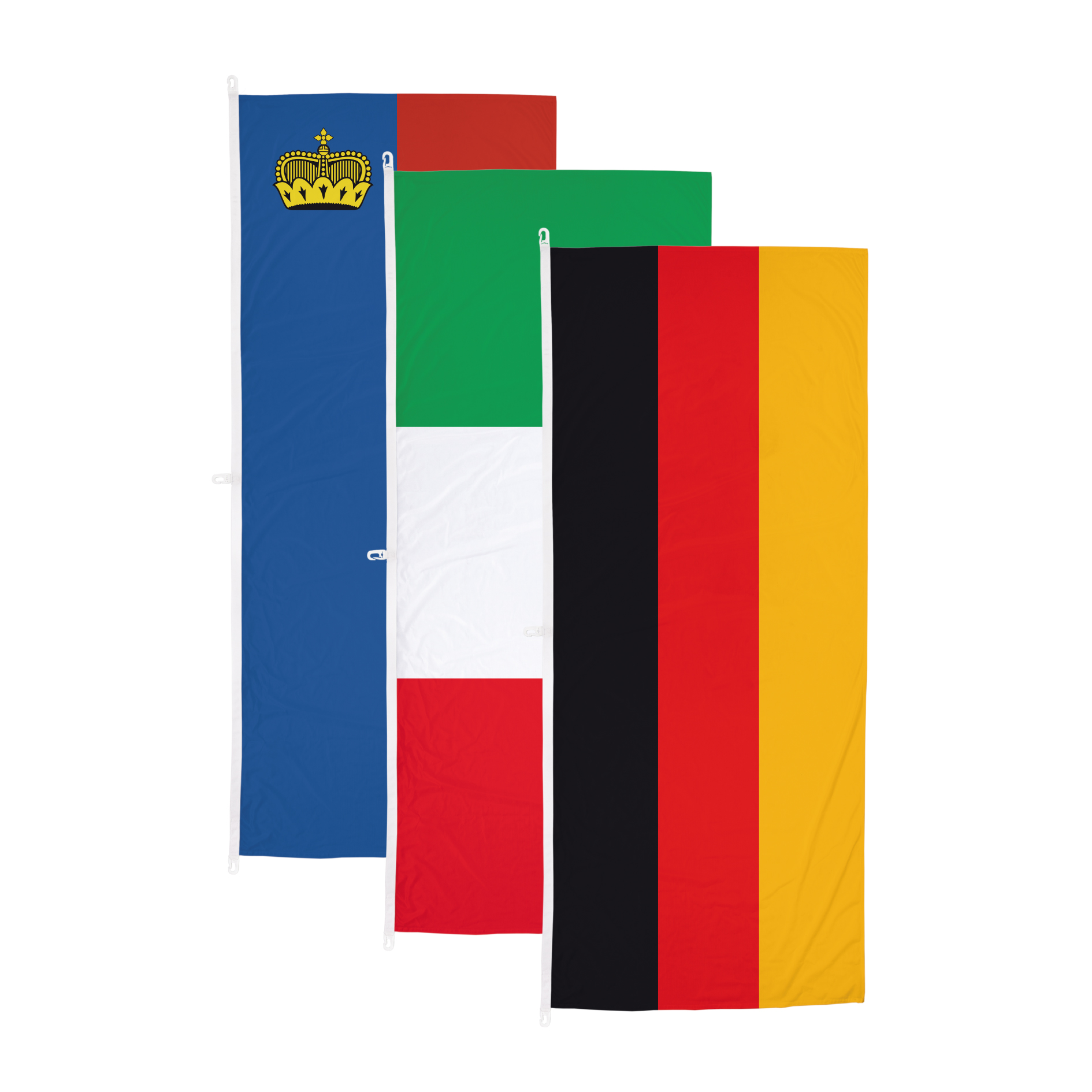 Nationen Hissfahne im Hochformat